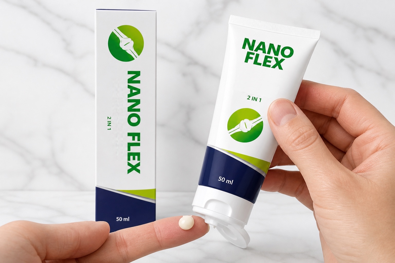 NanoFlex emulzió a tubusból kinyomva